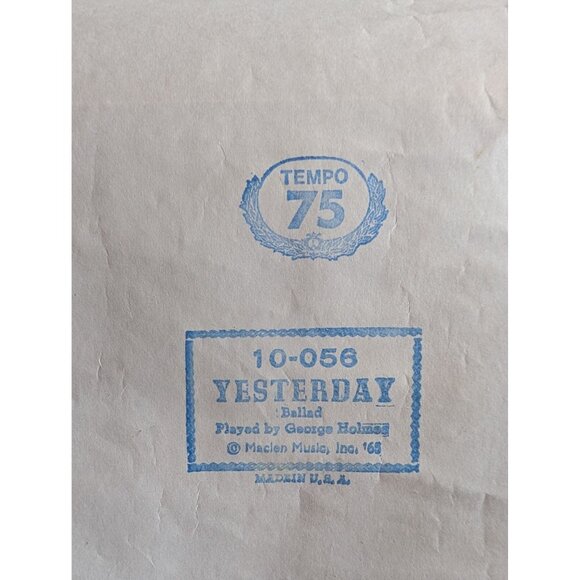 Q.R.S. Word Roll 10-056 Yesterday Player Piano Roll By George Holmes In Decorati - Picture 2 of 3